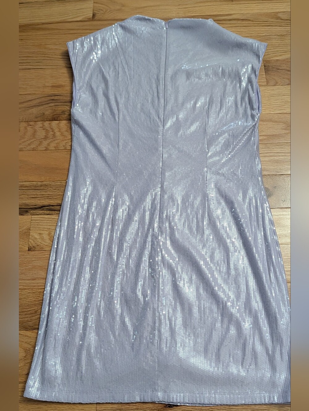 Anthropologie Shimmering Lavender Sequin Dress Sz L Lilac - Picture 5 of 9